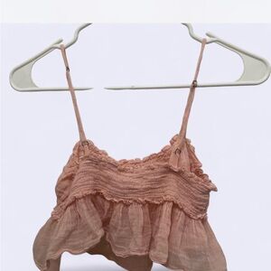 FP One Women's Pink Ruffled Top